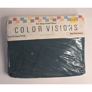 Westpoint Stevens Color Visions Full Deep Fitted Sheet Vtg NIP emerald